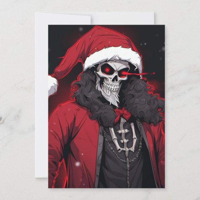 Coola Julafton Julhelg Skull Santa Bone Tuxedo Julkort (Framsida)