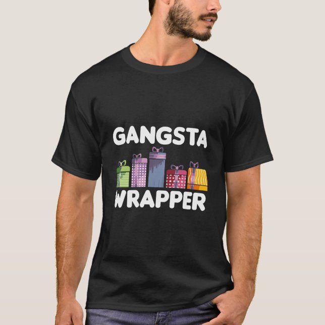 Coola Julafton Pun Gifts Gangsta T Shirt (Framsida)