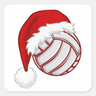 Coola Julafton Volleyball fläkt design God jul Fyrkantigt Klistermärke
