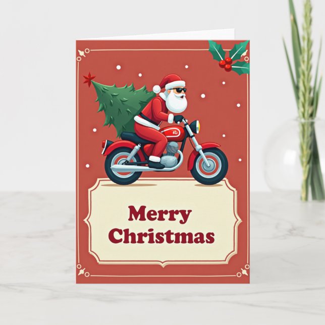 Coola julkort för motorcykel i tomten kort (Framsida)