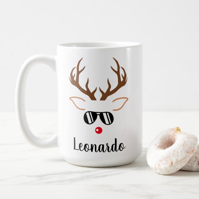 Coola Julnäsa, rödnäsa, solglasögon Kaffemugg (Med munk)