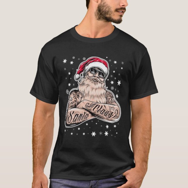 Coola Jultomten för Coola för Yule Tatto Christma T Shirt (Framsida)