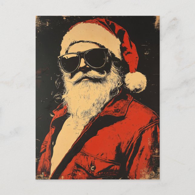Coola Jultomten i solglasögon Vykort (Framsida)