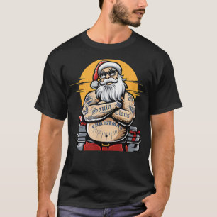 Coola Jultomten med Tattoos Funny jul Sant T Shirt