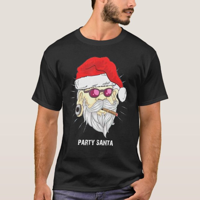 Coola Jultomten under glaseringen Rökcigarrer T Shirt (Framsida)