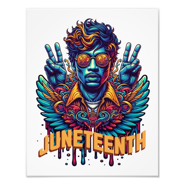 Coola Juneteenth Black History Month Ängel Frihet  Fototryck (Framsidan)