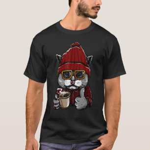Coola Kaffe Kat Vintage Katt Grafik Retro Katt T Shirt
