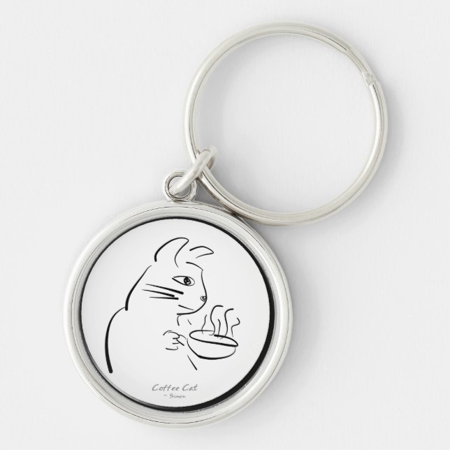 Coola Kaffekortkedja Rund Silverfärgad Nyckelring (Framsidan)