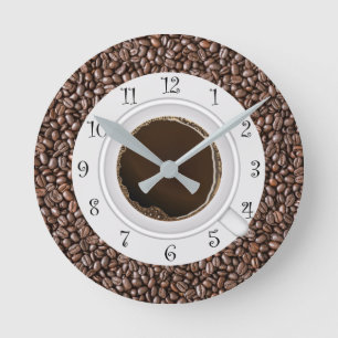 Coola Kaffemökväggsdäck Rund Klocka