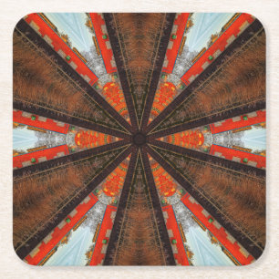 Coola Kaleidoscope-vy för industrin Underlägg Papper Kvadrat