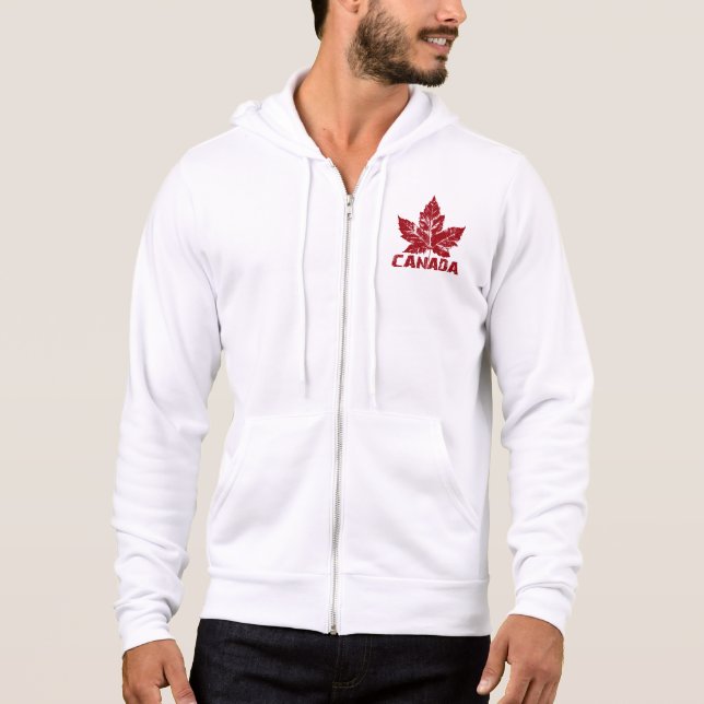 Coola Kanada Hoodie Jacka Manar Kanada Hoodies Tee Shirt (Framsida)
