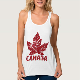 Coola Kanada-tanktoppar Dam Kanada Souvenir Linne Med Racerback