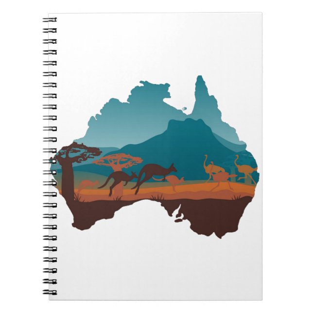 Coola Kangaroo Australiens resesupport Australien Anteckningsbok (Framsidan)
