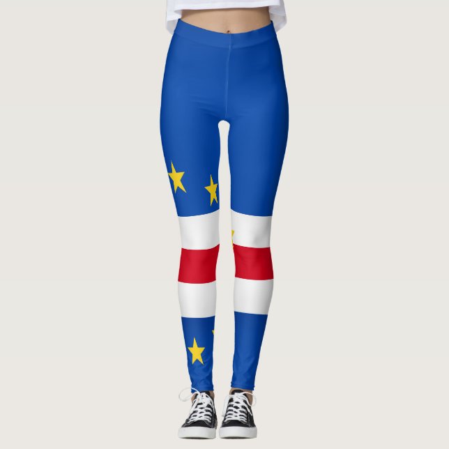 Coola Kap Verde Flagga Mode Leggings (Framsida)