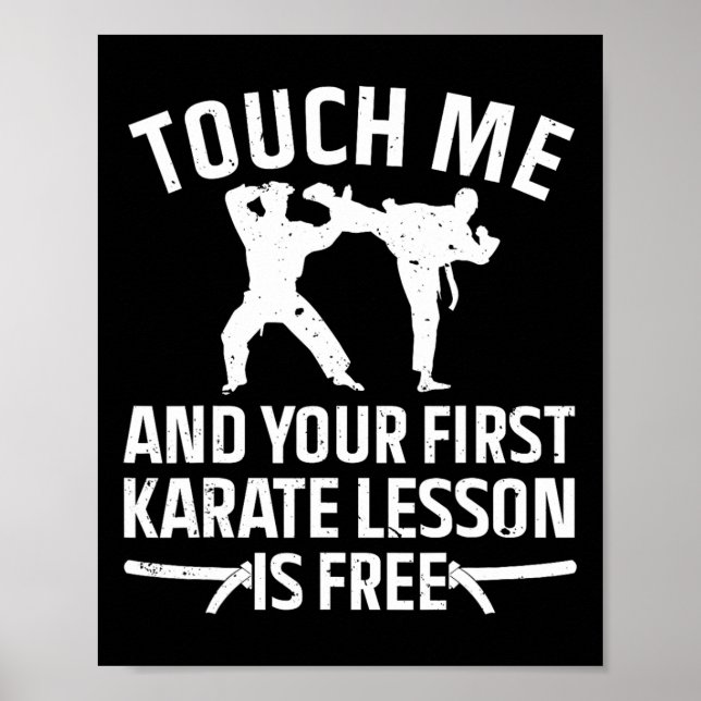 Coola Karate Art För manar Women Karate Black Bält Poster (Framsidan)