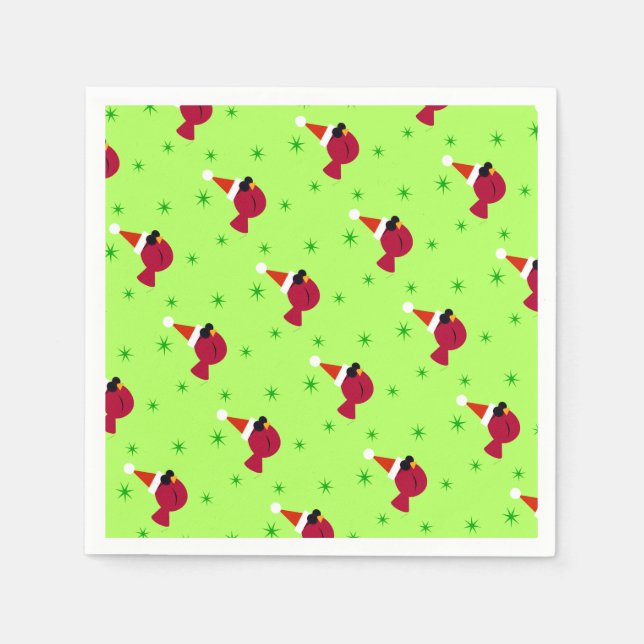Coola Kardinal jul Party Cocktail Napkins Pappersservett (Framsidan)
