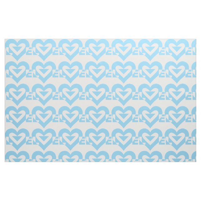 Coola Kärlek-grafik, blå Tyg (Fat Quarter)