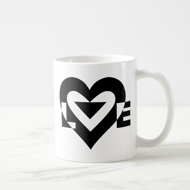 Coola Kärlek-grafik, svart Kaffemugg (Höger)