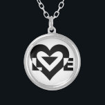 Coola Kärlek-grafik, svart Silverpläterat Halsband<br><div class="desc">En grafisk logotyp,  anpassningsbar gjord med KÄRLEK.</div>