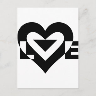 Coola Kärlek-grafik, svart Vykort