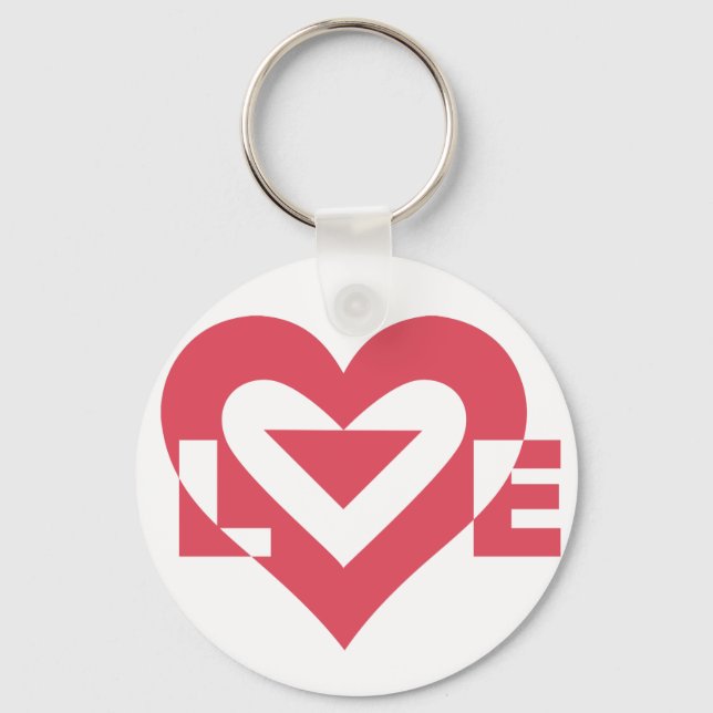 Coola Kärlek Graphic, Cherry Rosa Nyckelring (Framsida)