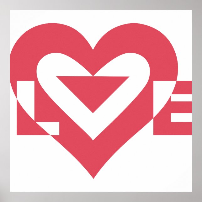 Coola Kärlek Graphic, Cherry Rosa Poster (Framsidan)