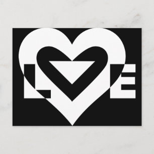 Coola Kärlek Graphic, vit Vykort