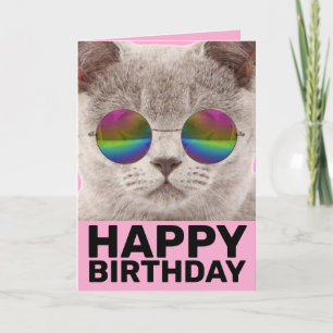 COOLA KAT BIRTHDAY-KORT, VARVSUNGLAS KORT