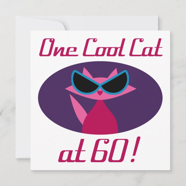 Coola Katt 60:e födelsedagen Kort (Framsida)
