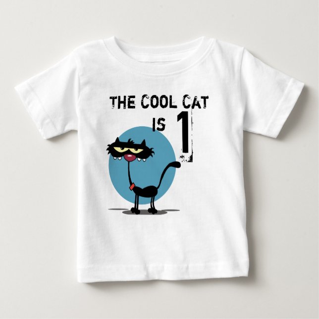 Coola Katt Anpassade Födelsedag T-shirt (Framsida)