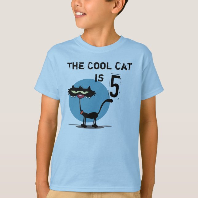 Coola Katt Anpassade Födelsedag T-shirt (Framsida)
