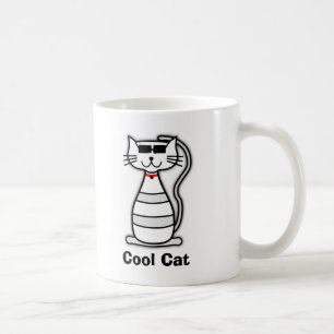 Coola Katt av söt tecknad med solglasögon Kaffemugg