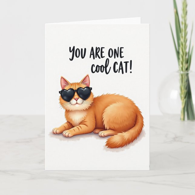 Coola katt fadersdags kort (Framsida)
