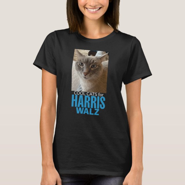 Coola Katt för Harris/Walz- Black t Shirt (Framsida)