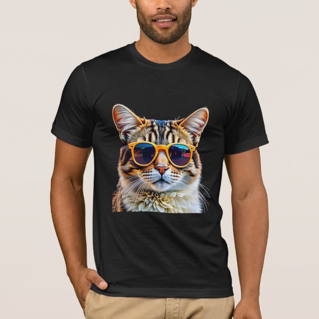 Coola Katt i solglasögon T Shirt (Framsida)