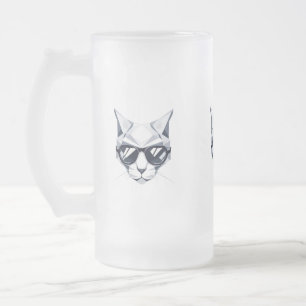 Coola Katt med solglasögon, fryst glas Mugg - 16 o