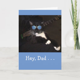Coola Katt och Guitar Fars dag Kort