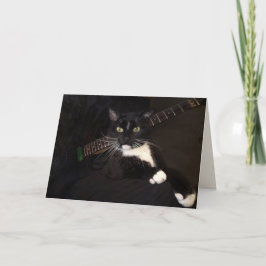Coola Katt- och Guitarfödelsedag Kort