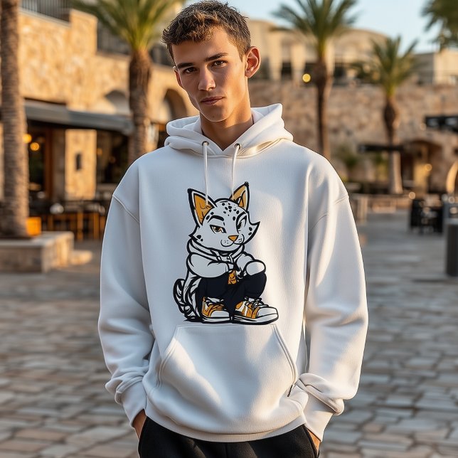 Coola Katt på blocket | Snyggt Lynx Kids Hoodie T Shirt (Skapare uppladdad)