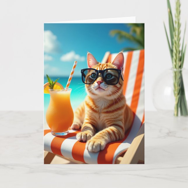 Coola Katt Semesterkort Kort (Framsida)