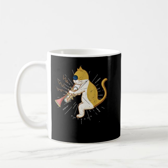 Coola Katt som spelar upp Clarinet Design Hippy Hi Kaffemugg (Vänster)