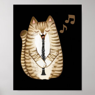 Coola Katt som spelar upp Clarinet Design Hippy Hi Poster