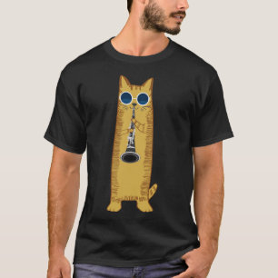 Coola Katt som spelar upp Clarinet Design Hippy Hi T Shirt