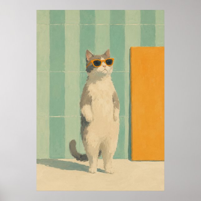 coola katt sommarvibbar poster (Framsidan)