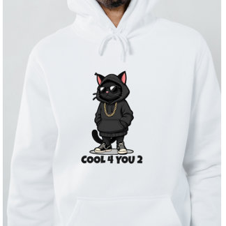 Coola katt-tröjor – Rolig streetwear kattdesign "C Hoodie