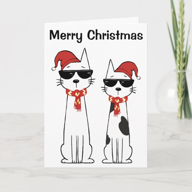 Coola Katten God Jul Helgkort (Framsida)