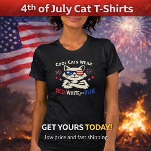 Coola Katter Bär 4:e Juli T Shirt