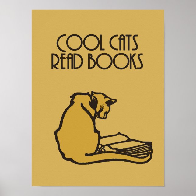 Coola katter: bokar retro stil poster (Framsidan)