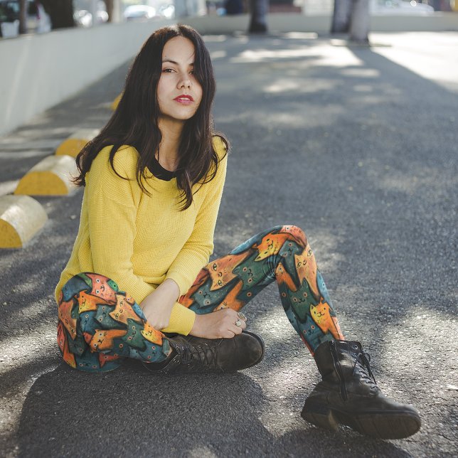 Coola Katter, färgämnen Leggings (Cool Cats Colorful Leggings)