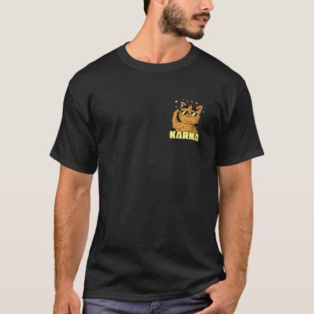 Coola Katters Karma Solglasögon Roligt Minimalisti T Shirt (Framsida)